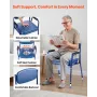 VEVOR Bedside Commode Chair, 181 kg Weight Capacity, 3-in-1 Portable Toilet and Raised Toilet Seat with Padded Seat and Backrest