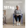 Bedside Commode Chair, 181 kg Weight Capacity, 3-in-1 Portable Toilet and Raised Toilet Seat with Padded Seat and Backrest, Deta