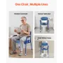 VEVOR Bedside Commode Chair, 181 kg Weight Capacity, 3-in-1 Portable Toilet and Raised Toilet Seat with Padded Seat and Backrest