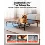 Elevated Dog Bed for Large Dogs, Portable Raised Dog Cot with Steel Metal Frame and Breathable Teslin Mesh, Indoor & Outdoor Pet