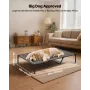 Elevated Dog Bed for Large Dogs, Portable Raised Dog Cot with Steel Metal Frame and Breathable Teslin Mesh, Indoor & Outdoor Pet