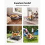 Elevated Dog Bed for Large Dogs, Portable Raised Dog Cot with Steel Metal Frame and Breathable Teslin Mesh, Indoor & Outdoor Pet