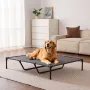 Elevated Dog Bed for Large Dogs, Portable Raised Dog Cot with Steel Metal Frame and Breathable Teslin Mesh, Indoor & Outdoor Pet