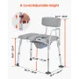 sengebordsstol, 227 kg vægtkapacitet, 4-i-1 bærbart toilet og