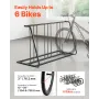 Bike Rack, Fits Tire Width 3 Inch/76.2 mm, Carbon Steel Double-Sided Grid Bike Rack Stand, Freestanding Bicycle Storage Holder f