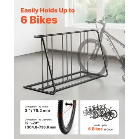 VEVOR Bike Rack, Fits Tire Width 3 Inch/76.2 mm, Carbon Steel Double-Sided Grid Bike Rack Stand, Freestanding Bicycle Storage Ho