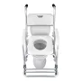 VEVOR Bedside Commode Chair with Wheels, 159 kg Capacity, 4-in-1 Portable Toilet and Raised Toilet Seat with Padded Seat/Backres