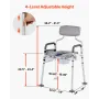 Bedside Commode Chair, 227 kg Capacity, 4-in-1 Portable Toilet and Raised Toilet Seat with Padded Seat & Backrest, Detachable 5L
