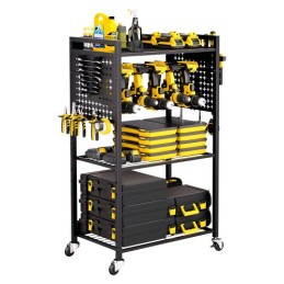 4-tier Tool Organizer Cart on Wheels 150 lbs Garage Cart for Workshop
