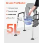 VEVOR Bedside Commode Chair, 227 kg Capacity, 4-in-1 Portable Toilet and Raised Toilet Seat with Padded Seat & Backrest, Detacha