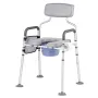 Bedside Commode Chair, 227 kg Capacity, 4-in-1 Portable Toilet and Raised Toilet Seat with Padded Seat & Backrest, Detachable 5L