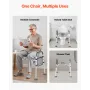 Bedside Commode Chair, 227 kg Capacity, 4-in-1 Portable Toilet and Raised Toilet Seat with Padded Seat & Armrest, Detachable 5L 