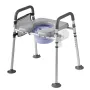 Bedside Commode Chair, 227 kg Capacity, 4-in-1 Portable Toilet and Raised Toilet Seat with Padded Seat & Armrest, Detachable 5L 