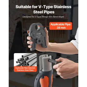 V28 Pressing Jaw, 28mm Press Jaw for V-Type Stainless Steel Pipes, High-Strength Carburized Steel Crimping Jaws Compatible with 