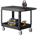 2-shelf Utility Cart 550 lbs 37 x 25.4-inch Service Cart with Wheels