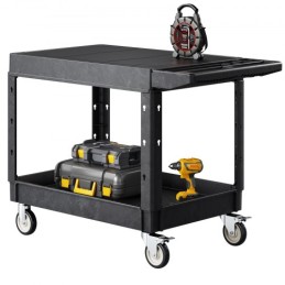 2-shelf Utility Cart 550 lbs 37 x 25.4-inch Service Cart with Wheels