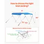VEVOR 3 Bow Boat Bimini Tops, 600D Polyester Canopy with Aluminum Alloy Frame, Waterproof & Sun Shade Boat Awning Canopy with St