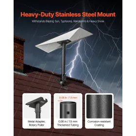 VEVOR Starlink Gen 3 Roof Mount, 30-150° Adjustable Angle Mounting Roof Pole Adapter, Heavy-Duty Steel Starlink Standard Gen 3 P