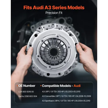 VEVOR Clutch Kit with Flywheel, Heavy Duty OEM Clutch Kit, OEM Replacement Transmission Clutch Kit Compatible with 2003-2010 Aud