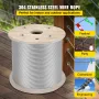 1/4" Stainless Steel Cable 200FT, T304 7x19 Tighter Core Cable Railing System Wire Rope Aircraft Deck Railing Kit Fence Wire