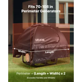 VEVOR Generator Cover, 915x660x660 mm Waterproof Universal Generator Cover for Most Generators 1778-2743.2 mm Perimeter, Portabl