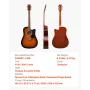 104,4 mm (41 tommer) Cutway akustisk guitar begynderpakke Gig