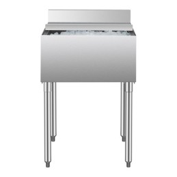 Commercial Ice Bin 61 L Underbar Ice Bin with Sliding Lid Bottle Holders