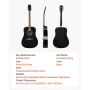 VEVOR 41 in / 1041.4 mm Dreadnought Acoustic Guitar Beginner Bundle for Adult Taller Black