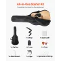 41 in / 1041,4 mm Dreadnought Acoustic Guitar Natural Beginner Bundle Gig Bag Adult