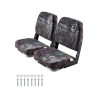 Boat Seat Low Backrest Folding Boat Seat Sponge Cushion Camouflage 2pcs