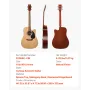 1041,4 mm (41 tommer) Cutway akustisk guitar Naturlig