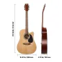 VEVOR 1041,4 mm (41 tommer) Cutway akustisk guitar Naturlig begynderpakke Gig Bag til voksen