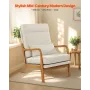 Accent Chair, High Back Mid Century Modern Armchair with Solid Wood Frame and Non-Slip Legs, Upholstered Leisure Chairs with Lin