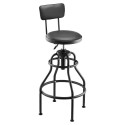 Shop Stool Adjustable Height Garage Work Seat 300 lbs Load with Backrest