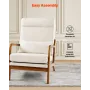Accent Chair, High Back Mid Century Modern Armchair with Solid Wood Frame and Non-Slip Legs, Upholstered Leisure Chairs with Lin