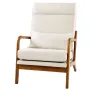 VEVOR Accent stol, høj ryg Mid Century Modern lænestol med stel af massivt træ og skridsikre ben, polstrede fritidsstole med