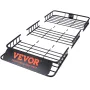 Roof Rack Cargo Basket, 64" x 39" x 6" Rooftop Cargo Carrier with Extension, Heavy-duty Steel 200 LBS Capacity Universal Roof