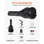 VEVOR 1041 mm (41 in) Cutway Acoustic Guitar Beginner Bundle with Gig Bag for Adult Black