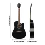1041 mm (41 in) Cutway Acoustic Guitar Beginner Bundle with Gig Bag for Adult Black