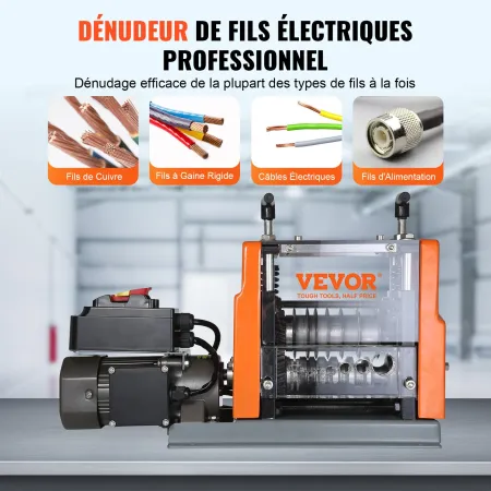 Automatic Wire Stripping Machine, 1.5mm-25mm Electric Motorized Cable Stripper, 60 W, Wire Peeler with Visible Stripping Depth R