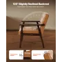 VEVOR Accent Chair, Mid Century Modern Armchair with Solid Wood Frame and Non-Slip Legs, Upholstered Leisure Chairs with PU Leat