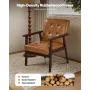 VEVOR Accent Chair, Mid Century Modern Armchair with Solid Wood Frame and Non-Slip Legs, Upholstered Leisure Chairs with PU Leat