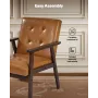 VEVOR Accent Chair, Mid Century Modern Armchair with Solid Wood Frame and Non-Slip Legs, Upholstered Leisure Chairs with PU Leat