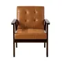 VEVOR Accent Chair, Mid Century Modern Armchair with Solid Wood Frame and Non-Slip Legs, Upholstered Leisure Chairs with PU Leat