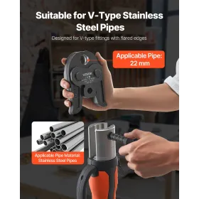 VEVOR V22 Pressing Jaw, 22mm Press Jaw for V-Type Stainless Steel Pipes, High-Strength Carburized Steel Crimping Jaws Compatible