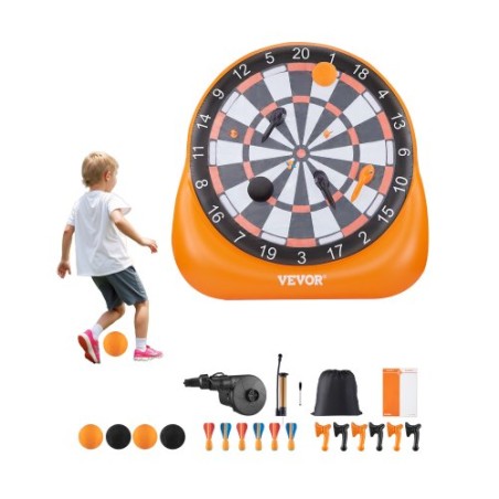 Oppustelig fodboldpil over 6 ft med 4 sparkkugle 6 dart 6 øks pumpe