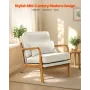Accent Chair, Mid Century Modern Armchair with Solid Wood Frame and Non-Slip Legs, Upholstered Leisure Chairs with Linen Fabric 