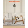 Accent Chair, Mid Century Modern Armchair with Solid Wood Frame and Non-Slip Legs, Upholstered Leisure Chairs with Linen Fabric 