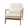 VEVOR Accent Chair, Mid Century Modern lænestol med stel af massivt træ og skridsikre ben, polstrede fritidsstole med linned F