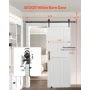 Sliding Barn Door, 762 x 2134mm, High-Strength MDF Panel, Barn Door with Hardware Kit, Water-Proof PVC Surface, Easy to Install,